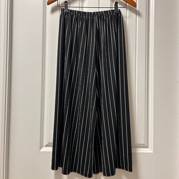 Vintage Elastic Waist Pants Black and White Stripes - Picture 7 of 10